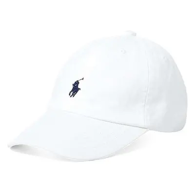 Bavlněná čepice Polo Ralph Lauren bílá barva, s aplikací 66670002