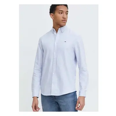 Bavlněná košile Tommy Jeans regular, s límečkem button-down, 89870872