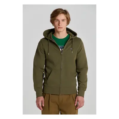 MIKINA GANT REG SHIELD FULL ZIP HOODIE JUNIPER GREEN 84605883