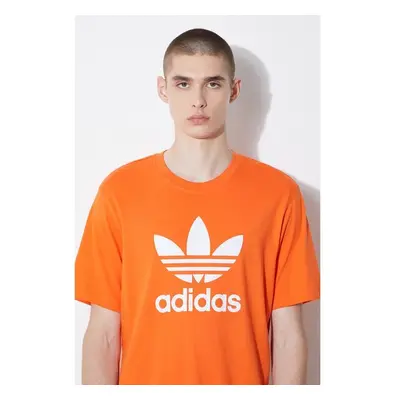 Bavlněné tričko adidas Originals oranžová barva, s potiskem, IR8000 91586539