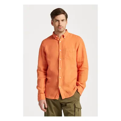 KOŠILE GANT REG UT GMNT DYED LINEN SHIRT APRICOT ORANGE 78760391