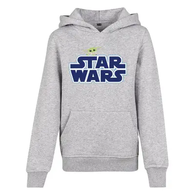 Mister Tee Dětské Star Wars Blue Logo Hoody Heather Grey 87528445