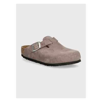 Dětské semišové pantofle Birkenstock Boston růžová barva, 1027894 94389043