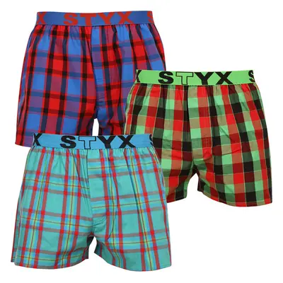 3PACK pánské trenky Styx sportovní guma vícebarevné (B9373839) 77198794