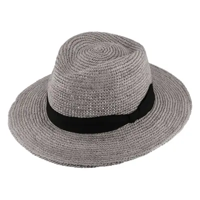 Fiebig Fedora Raffia - slaměný šedý klobouk - Bestseller 90520467