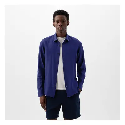 Košile GAP Longsleeve Linen Shirt Deep Cobalt S 91671666