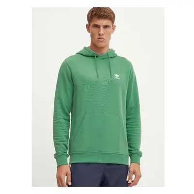 Bavlněná mikina adidas Originals pánská, zelená barva, s kapucí, 95268778