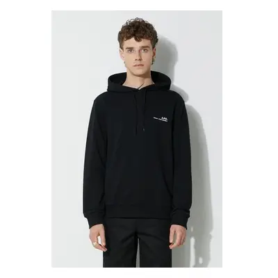 Bavlněná mikina A.P.C. Hoodie Item COEAS-H27672 BLACK pánská, černá 84016024