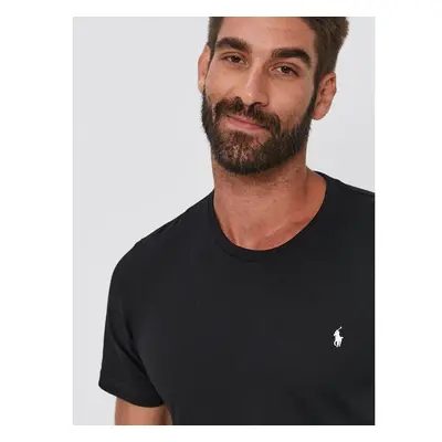 Bavlněné tričko Polo Ralph Lauren černá barva, hladké, 714844756001 62162987