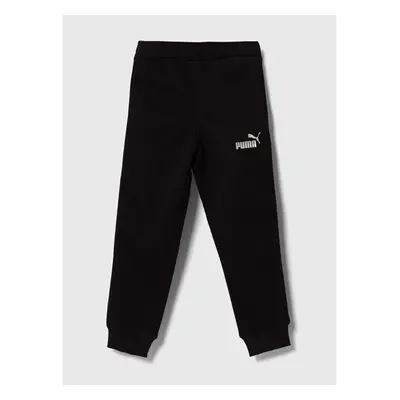 Dětské tepláky Puma ESS+ Sweatpants FL cl G černá barva, hladké 84267599