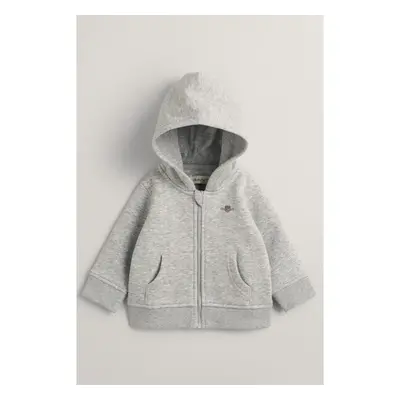 MIKINA GANT SHIELD FULL ZIP HOODIE LIGHT GREY MELANGE 84605672