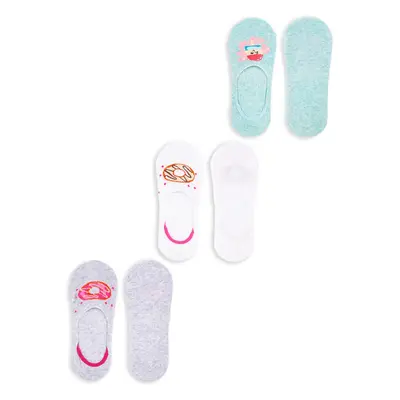 Yoclub Kidss Girls Ankle No Show Boat Socks Patterns 3-pack SKB-44 63978552