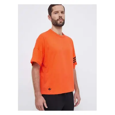 Bavlněné tričko adidas Originals oranžová barva, s aplikací 86852048