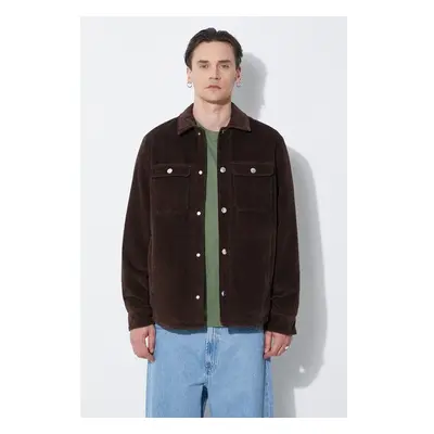 Manšestrová bunda A.P.C. Blouson Alex hnědá barva, přechodná, COGVV 91783014