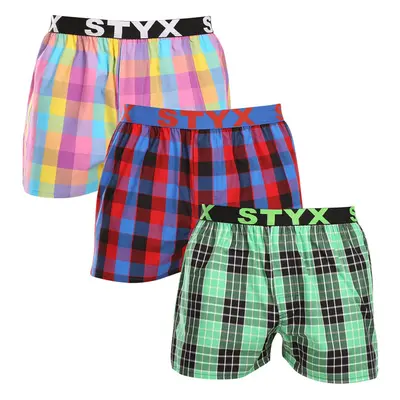 3PACK pánské trenky Styx sportovní guma vícebarevné (3B102729) 90375595