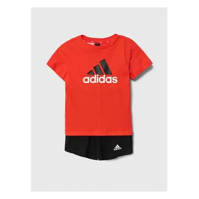 Dětská bavlněná souprava adidas oranžová barva 89638653