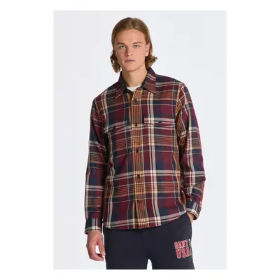 KOŠILE GANT HEAVY TWILL CHECK OVERSHIRT RED SHADOW 85175856