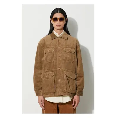 Manšestrová košile Engineered Garments Shirt Jacket hnědá barva, 86992342