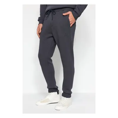 Trendyol Anthracite Regular/Normal Cut Letter Embroidered Jogger 95660907