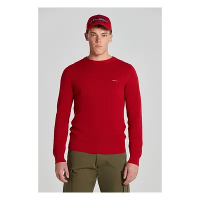 SVETR GANT COTTON PIQUE C-NECK RUBY RED 89451210