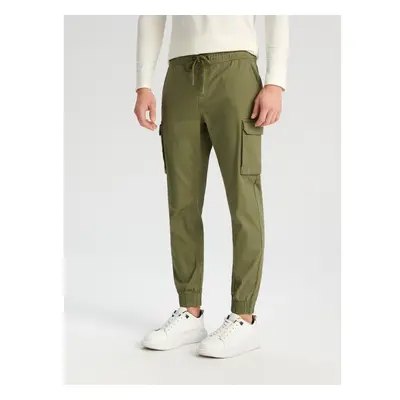 Sinsay - Kalhoty joggers - olivová 90090068