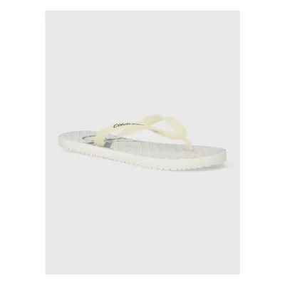 Žabky Calvin Klein Jeans BEACH SANDAL GLOSSY pánské, bílá barva, 90893158