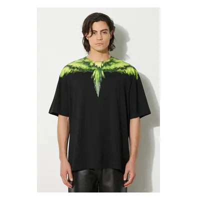 Bavlněné tričko Marcelo Burlon Colordust Wings Over Tee černá barva, s 96020666