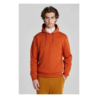 MIKINA GANT REG TONAL SHIELD HOODIE DARK TERRACOTTA 89791855