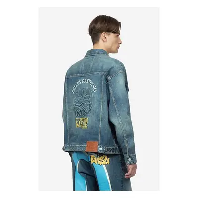 Džínová bunda Evisu Kamon Embossed Denim Jacket pánská, přechodná, 87509735