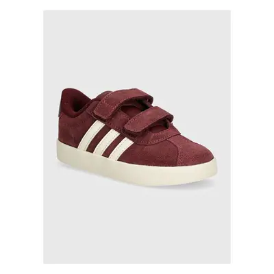 Dětské semišové sneakers boty adidas VL COURT 3.0 CF vínová barva, 95581893