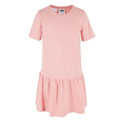 Urban Classics Dívčí šaty Valance Tee Dress - růžové 91343523