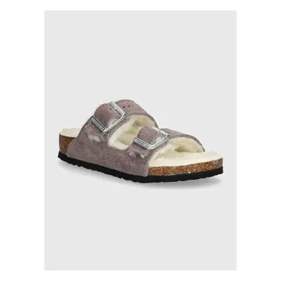 Dětské semišové pantofle Birkenstock Arizona Shearling růžová barva, 94573210