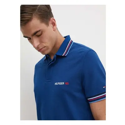 Polo tričko Tommy Hilfiger tmavomodrá barva, s aplikací, MW0MW34768 95061605