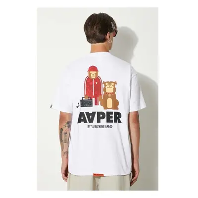 Bavlněné tričko AAPE Theme Tee bílá barva, s potiskem, AAPTEM1497XXM 95302235