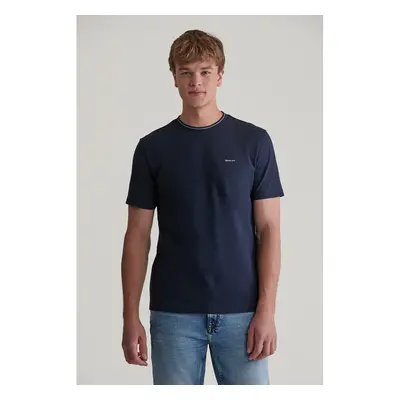 TRIČKO GANT TEXTURED RIB SS TSHIRT EVENING BLUE 96191575