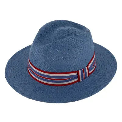 Letní modrý fedora klobouk od Fiebig - Traveller Fedora Tropez 70428219