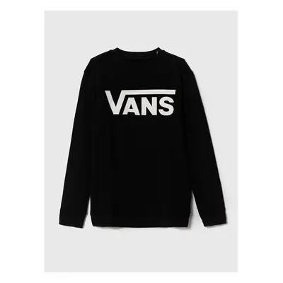 Dětská bavlněná mikina Vans VANS CLASSIC CREW černá barva, s potiskem 83753116