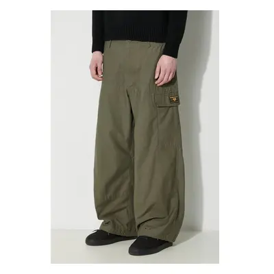 Bavlněné kalhoty Human Made Military Easy Pants zelená barva, ve 89851703