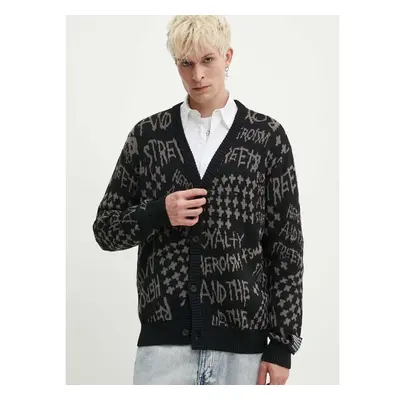 Bavlněný kardigan KSUBI heroism cardigan černá barva, MPS24KW005 90185623