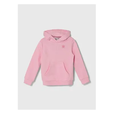 Dětská mikina adidas Originals růžová barva, s kapucí, s aplikací 88029514