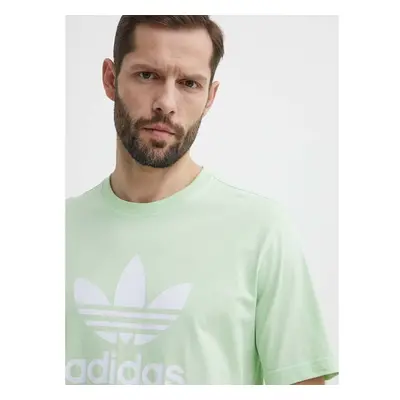 Bavlněné tričko adidas Originals zelená barva, s potiskem, IR7979 91615893