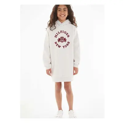 Dívčí šaty Tommy Hilfiger šedá barva, mini, oversize 85836837