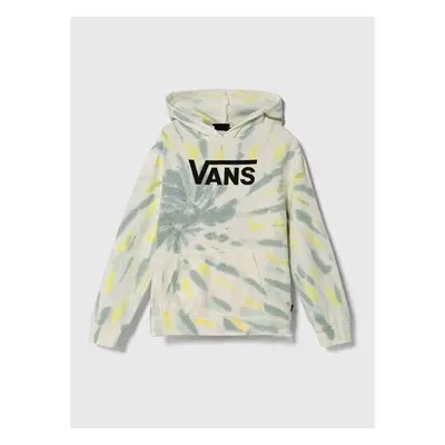 Dětská mikina Vans SPIRAL TIE DYE HOODIE zelená barva, s kapucí, 90706963