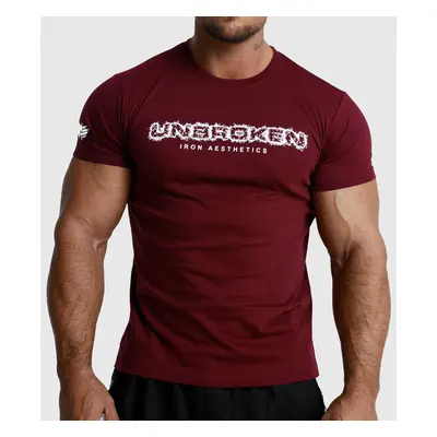 Pánské fitness tričko Iron Aesthetics Unbroken, bordové 71737845