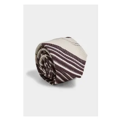 KRAVATA GANT RAW SILK STRIPE TIE CREAM 84606311