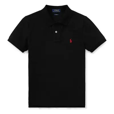 Dětská bavlněná polokošile Polo Ralph Lauren černá barva 88118124