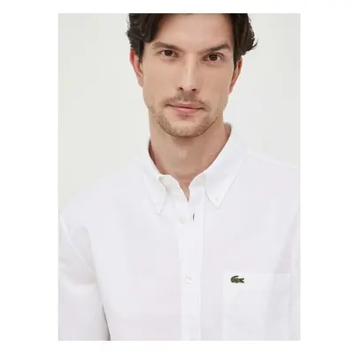 Košile Lacoste bílá barva, regular, s límečkem button-down 85344409