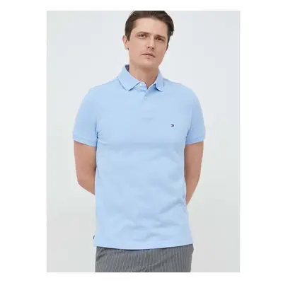 Polo tričko Tommy Hilfiger tyrkysová barva 96088447