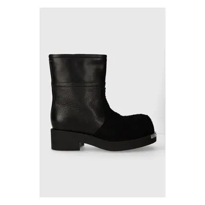 Kožené boty MM6 Maison Margiela Ankle Boot pánské, černá barva, 87665787