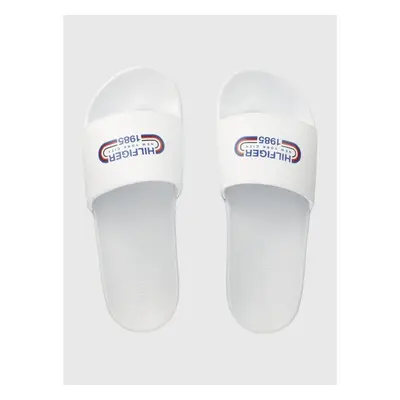 Pantofle Tommy Hilfiger RWB OLY POOL SLIDE pánské, bílá barva, 90369343